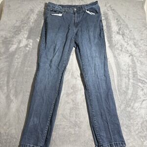IZOD Women's Straight Fit Comfort Stretch Jeans 36 x 34 Blue Denim